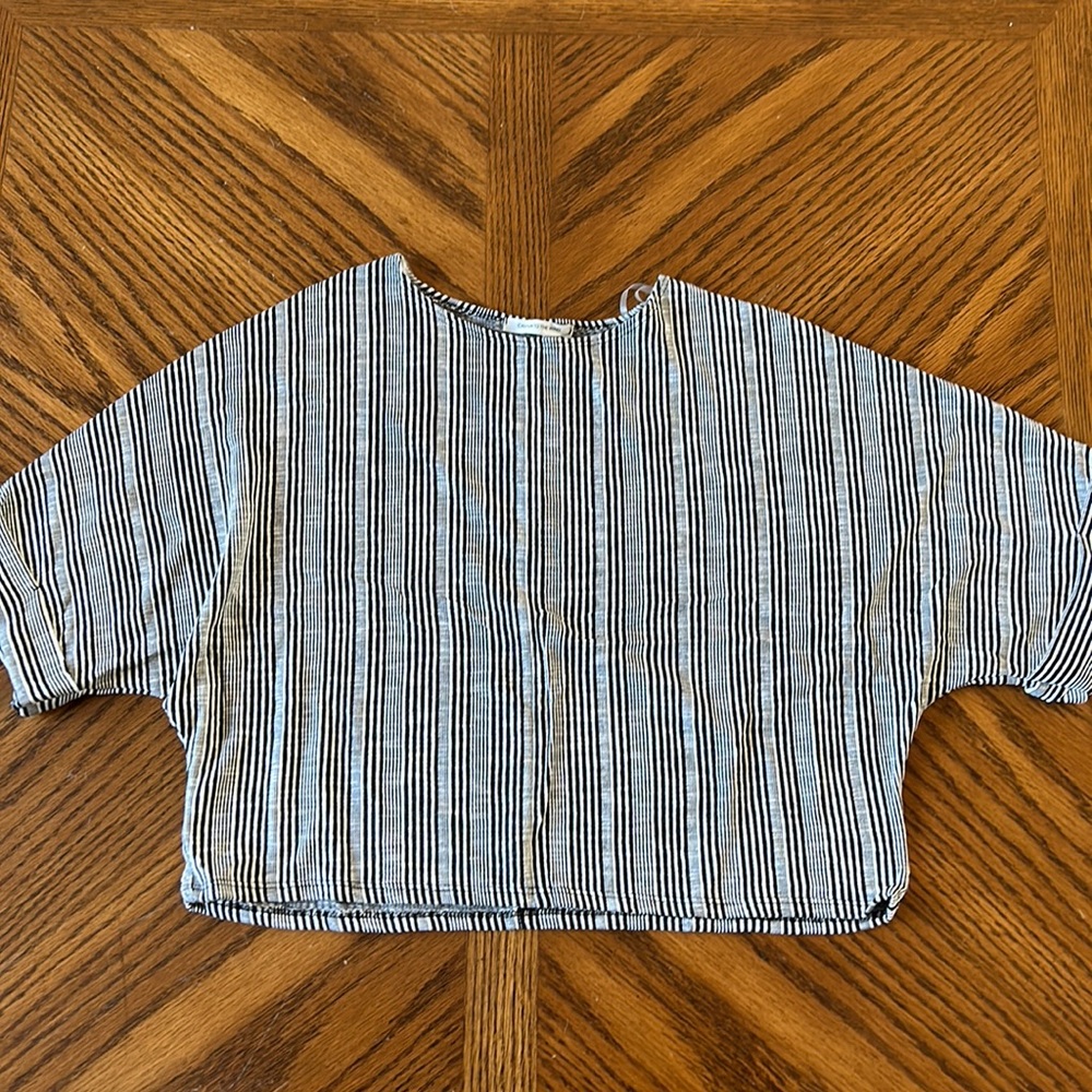 Caution to the wind, batwing, cropped shirt